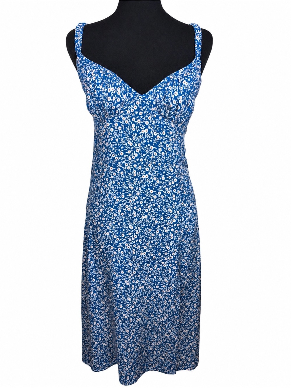 Princess Polly Georgia Midi Lower Impact Blue Floral Slip Dress US Size 2